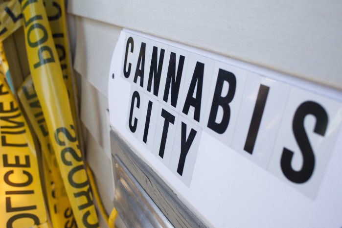 A sign in Seattle that says "Cannabis City"