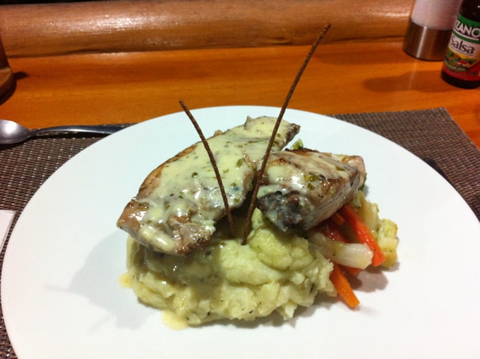 Mahi mahi main course.