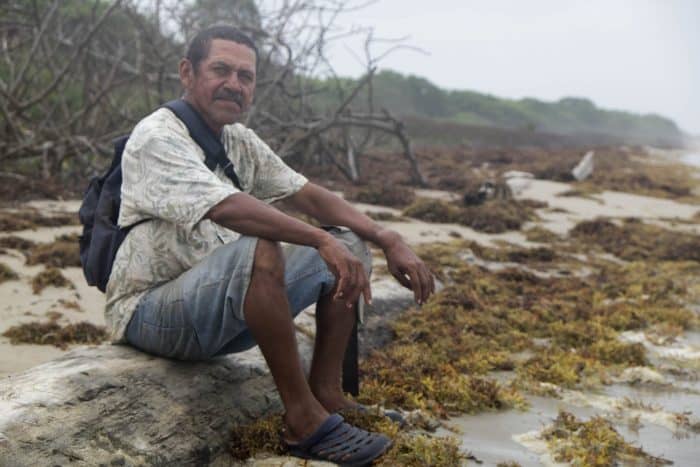 Javier Duncan, 62, takes a rest on the beach at El Bluff, Nicaragua.