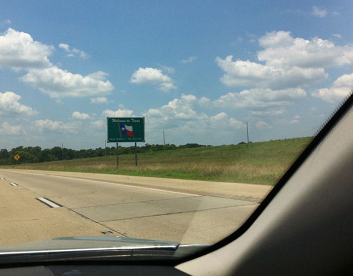 Now entering Texas.