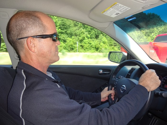 Karl takes the wheel in Carthage, Texas.