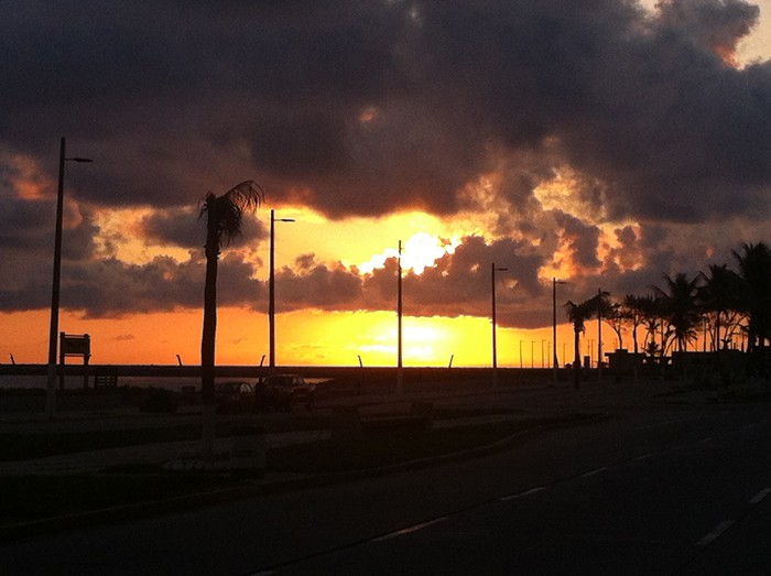 Sunrise in Coatzacoalcos, Mexico.