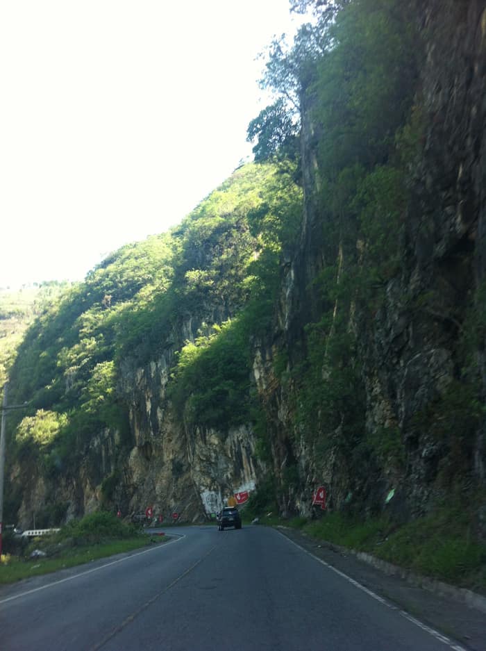 The road into Guatemala.