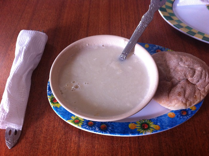Sweet corn soup, breakfast of champions.