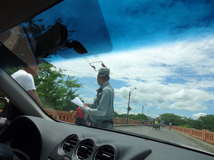 Good cop? This was the Salvadoran border guard who didn't say anything.
