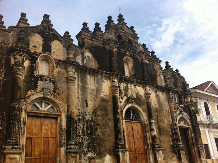 Church in front of our hotel in Granada.