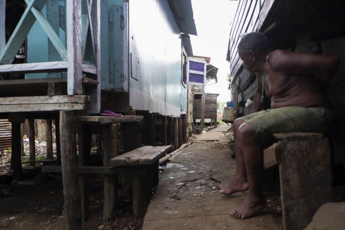 Slums at the harbor district.