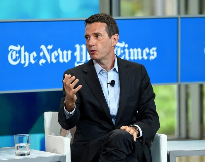 Chief adviser for Uber David Plouffe speaks onstage during a NY Times Cities For Tomorrow Conference on July 21, 2015 in New York City.