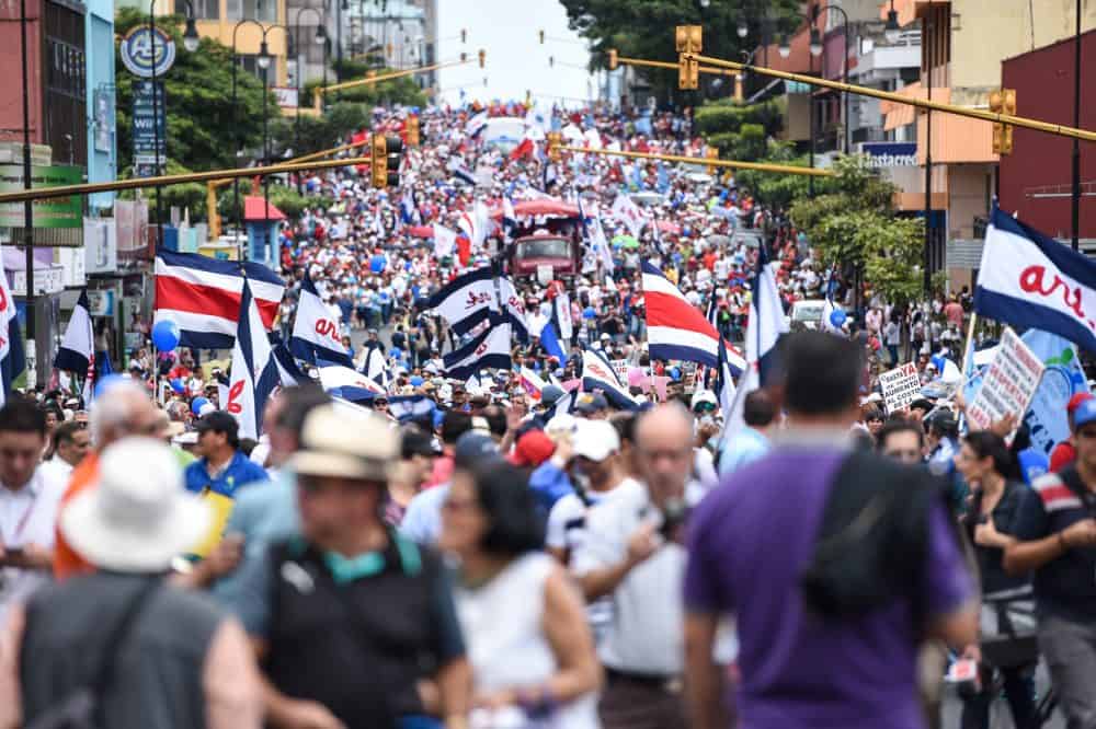 Public workers' demonstration at San José, Aug. 20, 2015