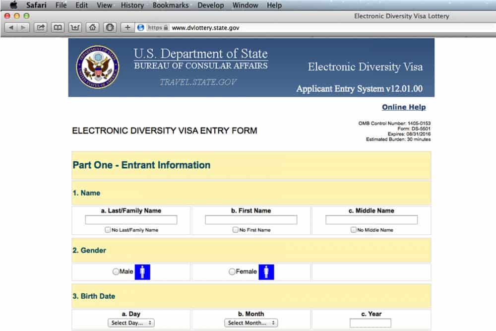 state department lottery visa