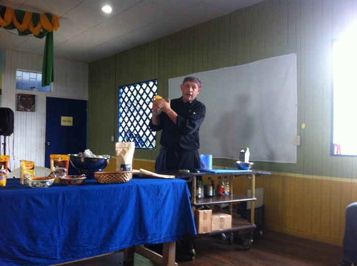 Alejandro Corral holding "the food of the gods."