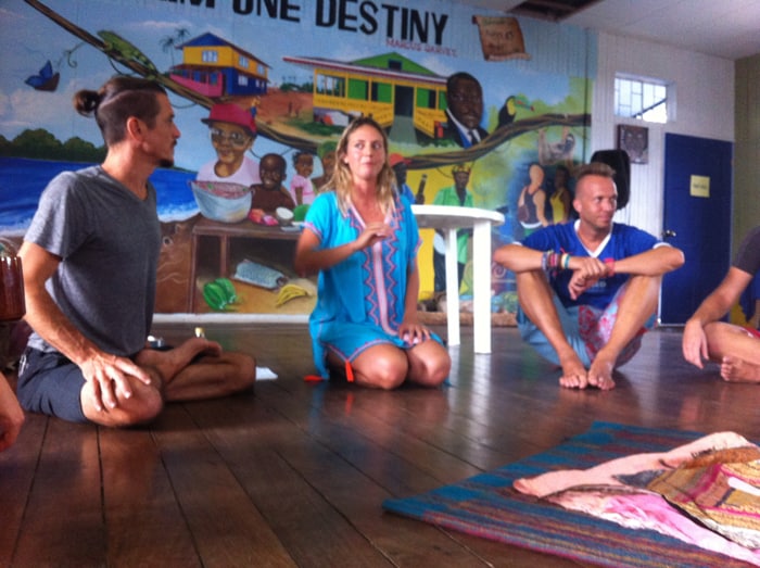 Hannah Dyson leads a Cacao Ceremony at the Chocolate Festival.