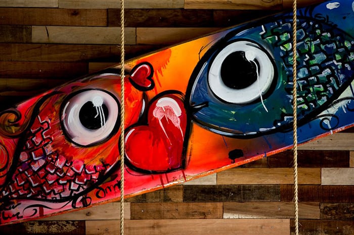 Surfboard art.