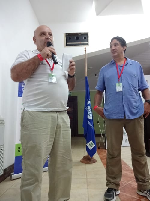 Carlos Sandí of EARTH University, left, and Rafael Gallo, president of the Costa Rican Network of Private Reserves.