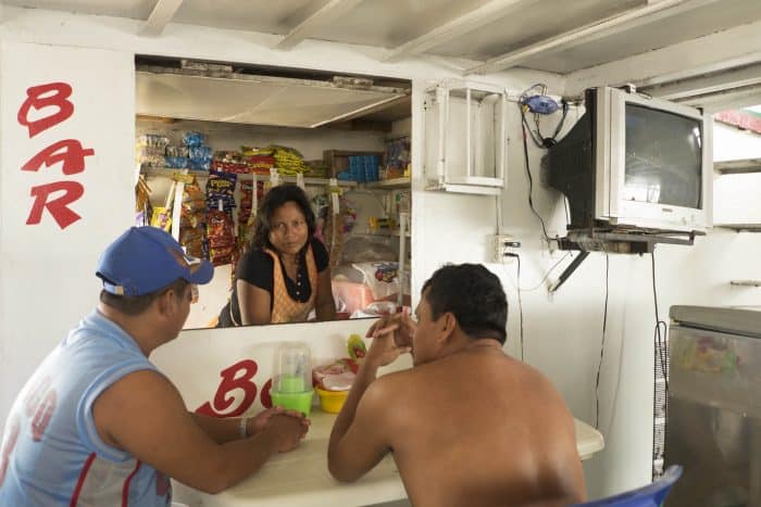 bar on Amazon River boat