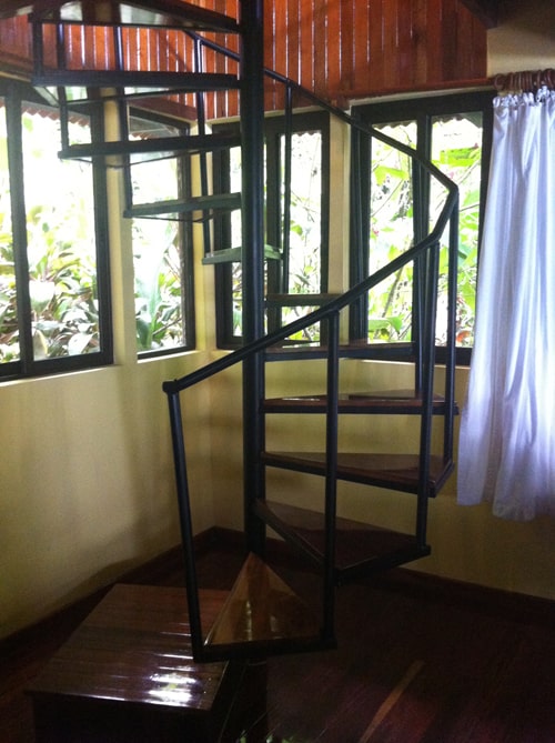 Spiral stairs.