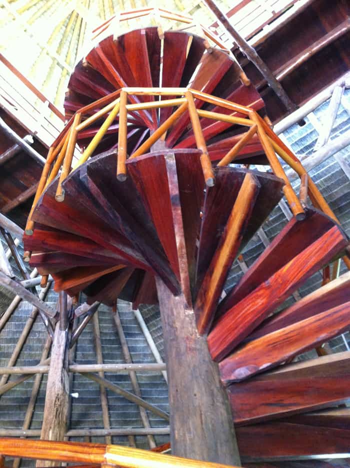 The spiral stairs in the rancho.