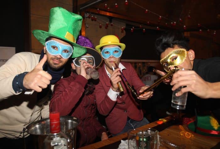 revelers in Beirut