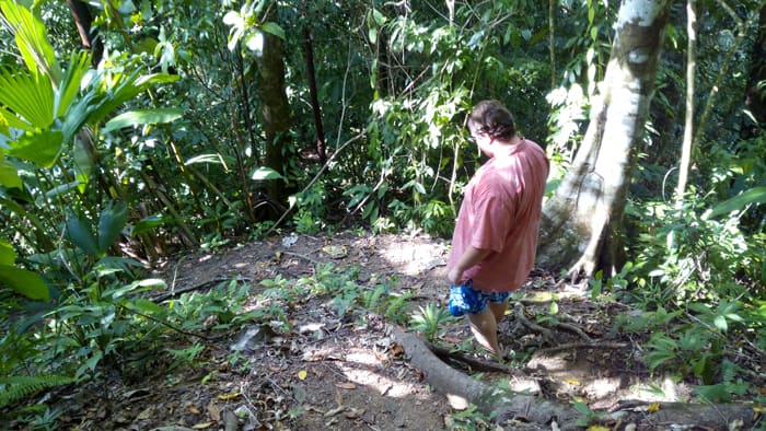 Jordan on the trail to the waterfalls.