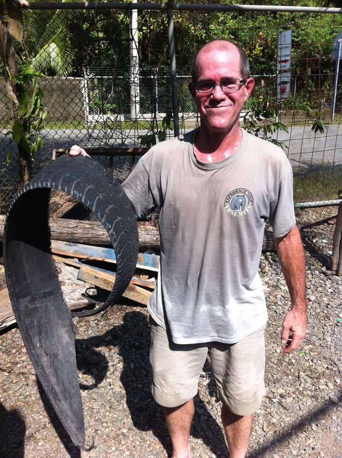 Sweat much? The author poses with his catch of the day.