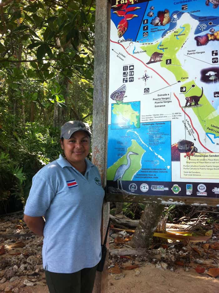 Silvia Reyes, park ranger at Cahuita National Park.