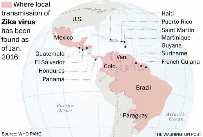 Zika virus map