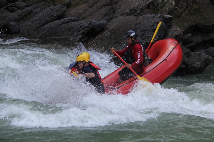 Mauricio González of H2O Adventures steers the author and his son Jordan into the Gringo Eater.