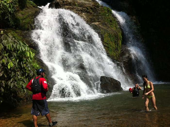 A waterfall stop along the river.