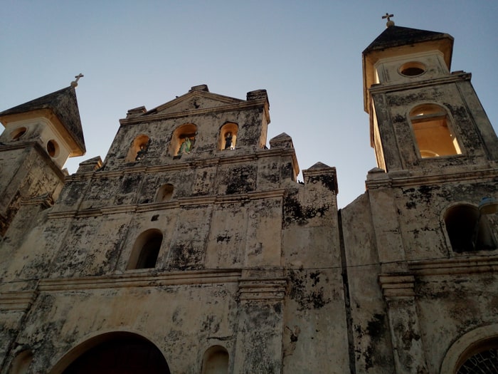 The facade of a church in Granada burned by U.S. adventurer William Walker.