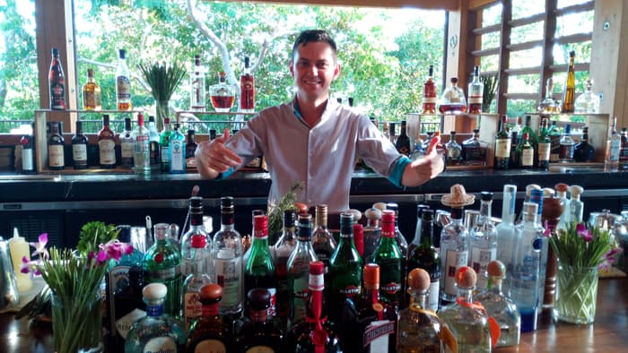 Cristian Bolaños, resident mixologist, is prepared to serve you any drink you can name.