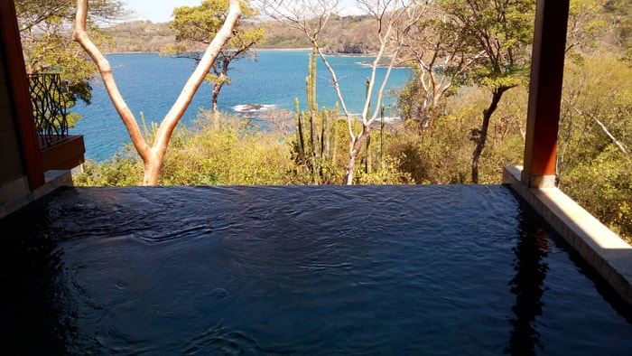 A private infinity pool with a view at the Four Seasons.