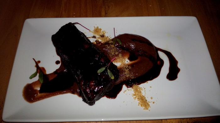 Short rib glazed in Worcestershire.
