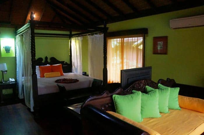 The spacious bungalows provide ample space to relax.