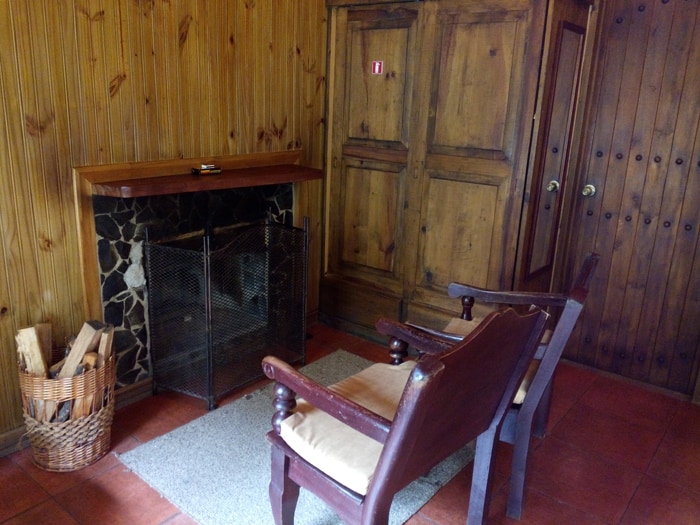 Fireplace (!) at Savegre Hotel.
