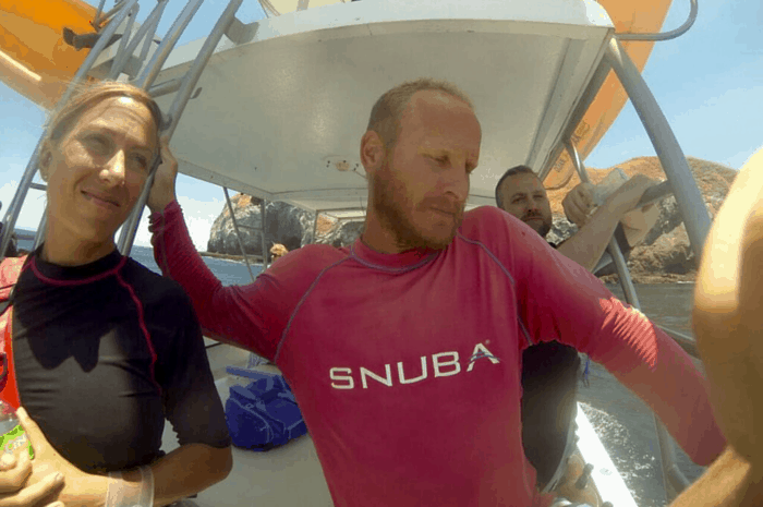 Cristina, divemaster Mike and Kavi.
