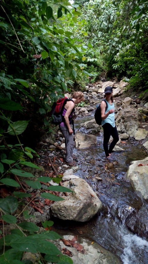 A creek! Arrival at the outskirts of Luna Lodge.