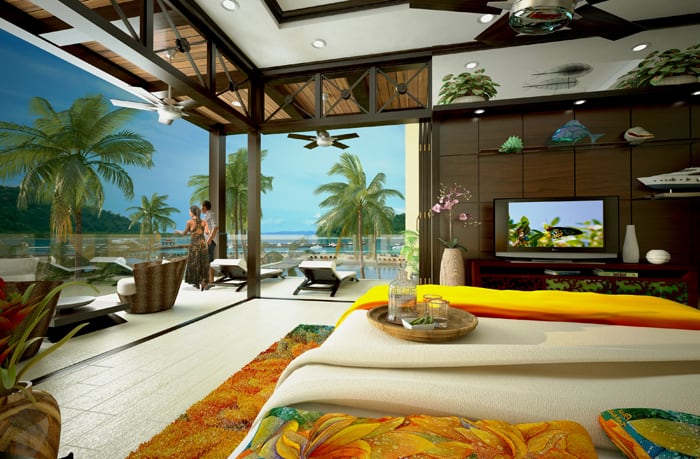 Artist's rendering of a 2-bedroom villa.
