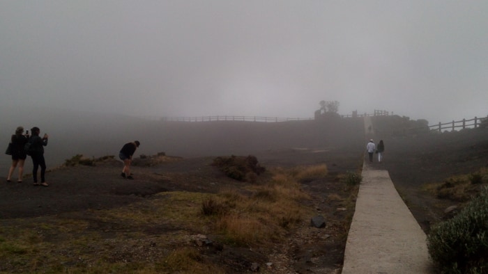 Cloudy crater ahead.