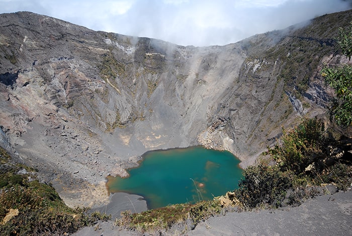 Irazú's main crater in 2012.
