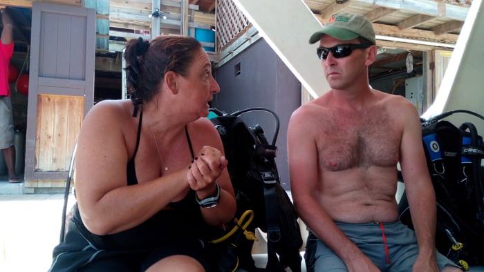 Dive instructor Serena Moscati with Mike.