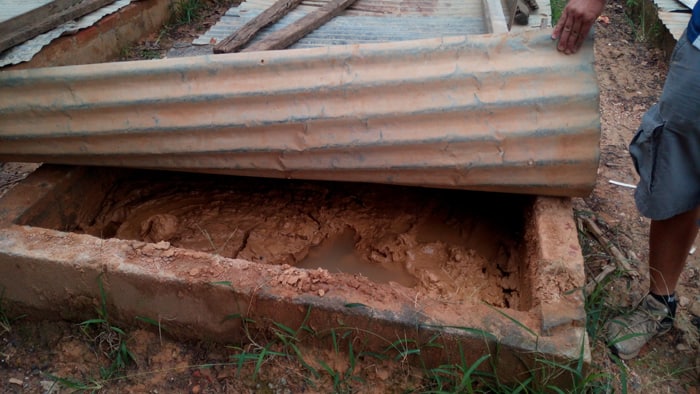 Pit full of drying clay.