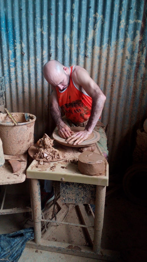 The clay is flattened.