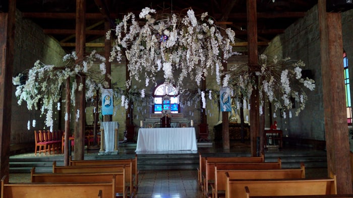 Interior of the Santa Ana Catholic Church, built in 1880.
