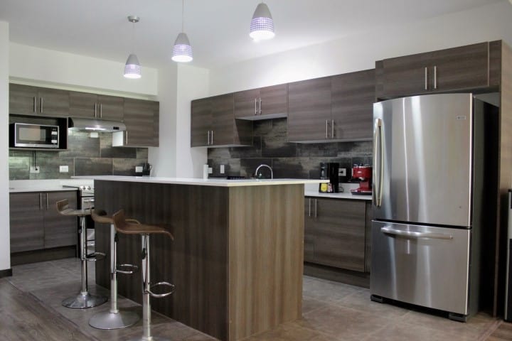 Kitchen at condo for rent at Nova Lofts.