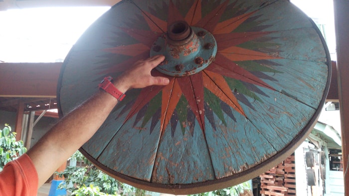 A wheel made of 16 wedges.