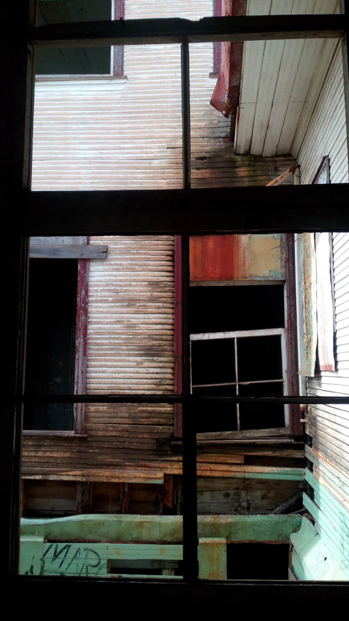 A building in an advanced state of decay.