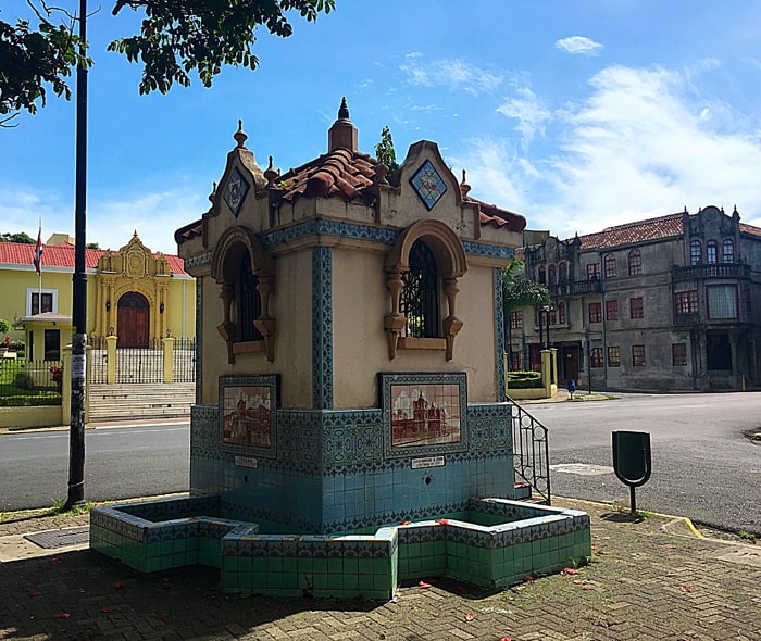 The Yellow House and other historic structures as seen from the corner of Parque Francia.