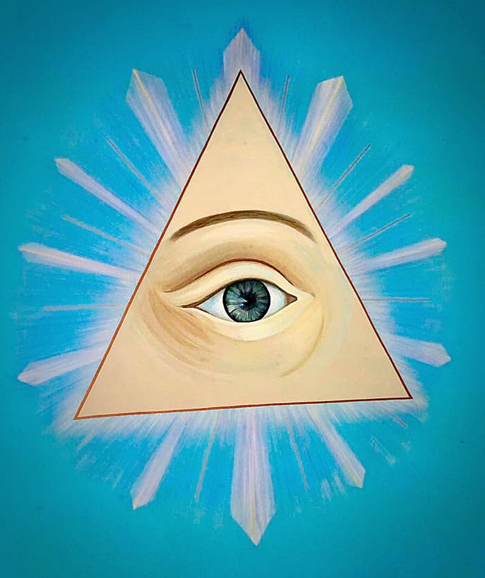 All-seeing eye painted on the ceiling of the Masonic Temple.
