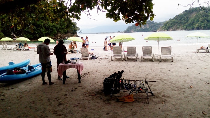At Playa Biesanz, you can rent snorkeling equipment, kayaks or just a shaded beach chair.
