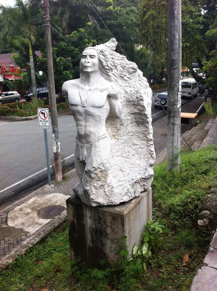 A sculpture on the Quepos malecón honors the Quepo indigenous group who were here when the Spanish arrived.